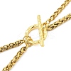 Ion Plating(IP) 304 Stainless Steel Blue Enamel Letter & Eye Pendant Wheat Chain Necklaces STAS-Z102-01G-A-3