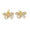 Brass Micro Pave Cubic Zirconia Charms KK-L243-06G-01-1