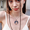 7 Chakra Copper Wired Wrapped Natural Mixed Gemstone Chip Big Pendants PALLOY-AB00196-6
