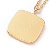 Ion Plating(IP) 304 Stainless Steel Square with Cupid Pendant Necklace for Women NJEW-E014-03G-4