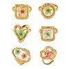 Brass Adjustable Rings for Women RJEW-G265-10G-1