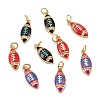 Real 18K Gold Plated Brass Micro Pave Clear Cubic Zirconia Pendants ZIRC-A020-18G-1