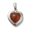 Natural Carnelian(Dyed & Heated) Heart Charms KK-K388-02P-1
