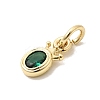 Brass Cubic Zirconia Charms KK-G554-01A-02-2