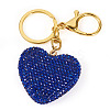 Handmade Polymer Clay Rhinestone Heart Keychains KEYC-TAC00068-02-2