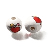 Valentine's Day Element Printed Wood Beads WOOD-R002-01-15-2