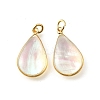 Natural White Shell & Epoxy Resin Pendants KK-E794-02G-01-1