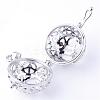 Rack Plating Brass Cage Pendants KK-S751-012P-3