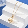 Brass Clear Cubic Zirconia Pendant Necklaces for Women NJEW-B121-01G-03-2