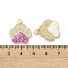 Brass Micro Pave Clear Cubic Zirconia Pendants KK-C045-48G-3