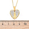 304 Stainless Steel Polymer Clay Rhinestones Wing Openable Pendant Necklaces for Women NJEW-Z065-14G-03-5