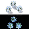 Luminous Polymer Clay Rhinestone Floral Ball Beads CLAY-U002-01C-1