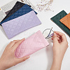 6Pcs 6 Colors Rectangle with Rhombus Pattern PU Imitation Leather Eyeglasses Pouch AJEW-CP0005-57-3