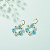 Glass Seed Braided Flower Dangle Leverback Earrings EJEW-JE04998-3