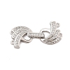 Brass Micro Pave Clear Cubic Zirconia Fold Over Clasps KK-C075-08P-1