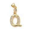 Brass Micro Pave Cubic Zirconia Pendants KK-M319-02G-Q-1
