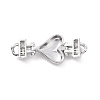 Eco-friendly Rack Plating Brass Micro Pave Clear Cubic Zirconia Connector Charms KK-F843-05P-2