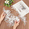 Flower Pattern Polyester Embroidered Lace Appliques DIY-WH0308-278B-3
