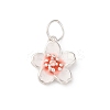 925 Sterling Silver White Enamel Flower Charms STER-D304-03S-1