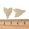 Brass Micro Pave Clear Cubic Zirconia Pendants KK-Q031-44G-04-3