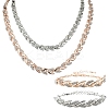 Alloy Crystal Rhinestone Leaf Link Chain Necklaces & Bracelets Sets SJEW-YWC0002-01RG-2