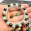 Natural Tiger Eye & Glass Round Beaded Bracelets FS-WG07496-01-2