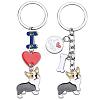 WEWAYSMILE 2 pcs Dog Keychain Car Keychain Pet Pendant Key-Ring Lovely Dog Key-ring Portable Metal Keychain Gift for Pet Lover Birthday Puppy Theme Party Supplies (Brownish Corgi) JX792A-1