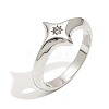 316L Surgical Stainless Steel with Clear Cubic Zirconia Finger Rings WGD89A7-05-1