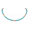 Synthetic Turquoise & Natural Carnelian Beaded Necklaces NJEW-TA00161-1