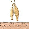 304 Stainless Steel Couple Fish Pendant Satellite Chain Necklaces for Women NJEW-Z108-02G-5