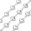 304 Stainless Steel Heart Link Chains CHS-N009-01B-P-1