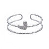 Non-Tarnish 304 Stainless Steel Heart Wrap Open Cuff Ring X-RJEW-T023-73P-1