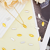 80Pcs 2 Colors Brass Blank Tag Flat Oval Slice Pendants KK-FH0005-27-3