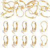 10Pcs Square Brass Micro Pave Clear Cubic Zirconia Leverback Earring Findings KK-TADJ0001-19-2