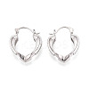 Brass Micro Pave Cubic Zirconia Heart Hoop Earrings EJEW-T048-36P-2