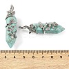 Natural & Synthetic Mixed Gemstone Double Terminal Pointed Pendants G-C144-03P-4