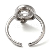 Initials Brass Open Cuff Ring for Women RJEW-N046-02Q-P-3