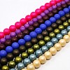 Round Shell Pearl Frosted Beads Strands BSHE-I002-10mm-M-1