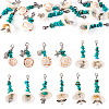 Shell & Synthetic Turquoise Pendant Deocration HJEW-TAC0057-1