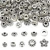 100Pcs 10 Styles Tibetan Style Alloy Spacer Beads TIBEB-YW0001-14-1-2