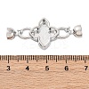 Brass Micro Pave Clear Cubic Zirconia Fold Over Clasps KK-P291-10P-3