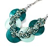 Spray Painted Disc Freshwater Shell & Acrylic Beaed Bib Necklaces NJEW-S427-01P-05-2