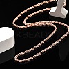 3mm Brass Rope Chain Necklaces for Men Women NJEW-G160-10RG-2