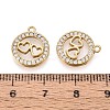 304 Stainless Steel Micro Pave Cubic Zirconia Charms STAS-N115-56G-3