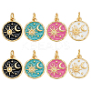 8Pcs 4 Colors Rack Plated Brass Enamel Charms KK-BC0015-22-1