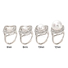 Rhombus Brass Micro Pave Clear Cubic Zirconia Adjustable Ring Settings KK-D378-34P-6
