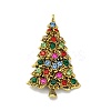 Christmas Tree Alloy Rhinestone Brooches Pins LS-JEWB-I049-01AG-1