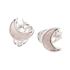 Moon & Star Natural Rose Quartz Adjustable Rings G-B085-18P-06-1