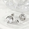 304 Stainless Steel Stud Earrings for Women EJEW-F351-01P-2