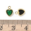 Brass Micro Pave Cubic Zirconia with Glass Pendants KK-Z136-17G-3